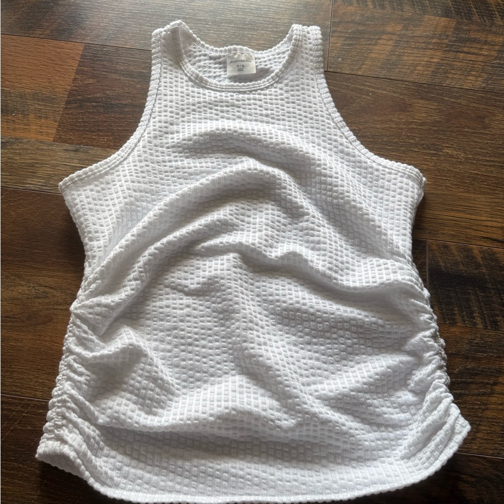 Abercrombie Kids waffle knit tank top with ruched sides Size 13/14 NWOT